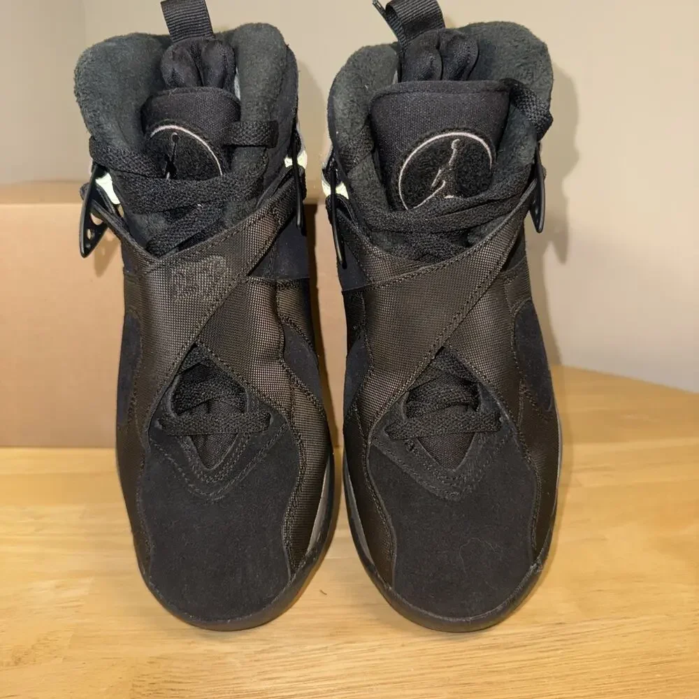 Size 6y - Air Jordan 8 Retro Chrome Winterized 2015 Black/Chrome 305381-003